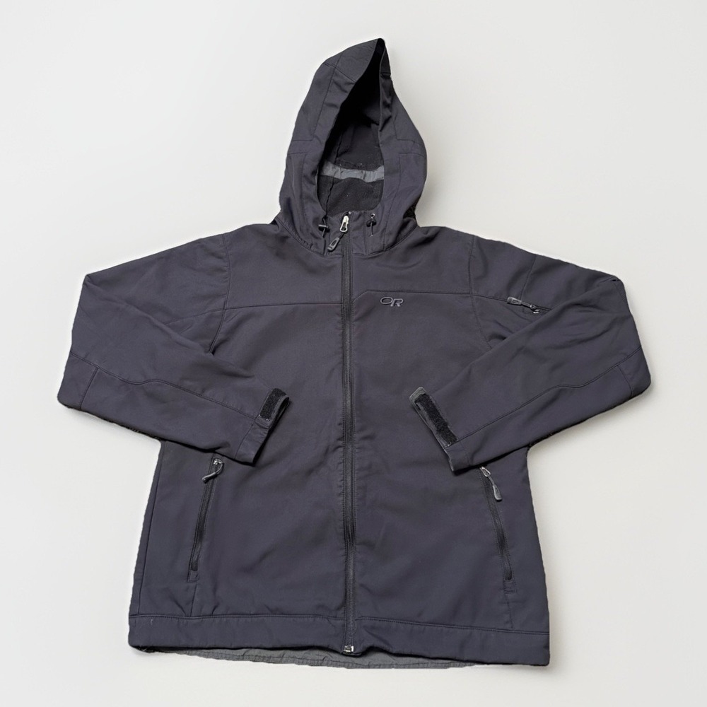 Outdoor Research Jacket Womens XL Black Transfer Hoody Softshell Full Zip Hiking